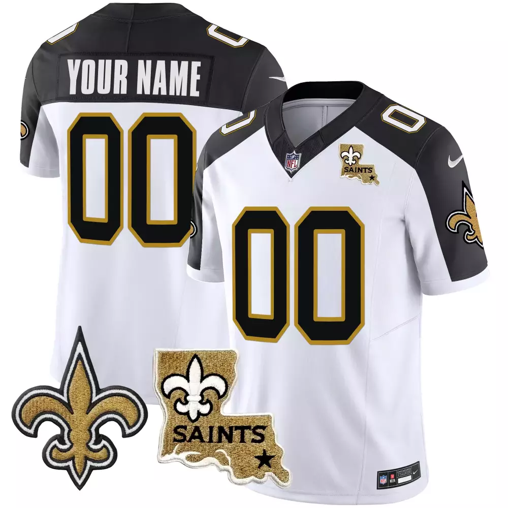 gold youth new orleans saints est 1967 patch vapor custom jersey all stitched