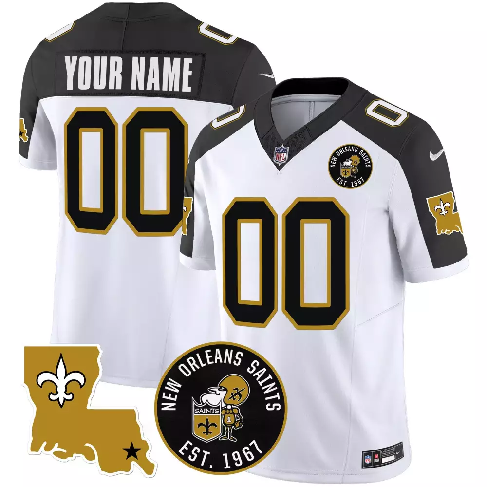 inverted men new orleans saints est 1967 patch vapor custom jersey all stitched