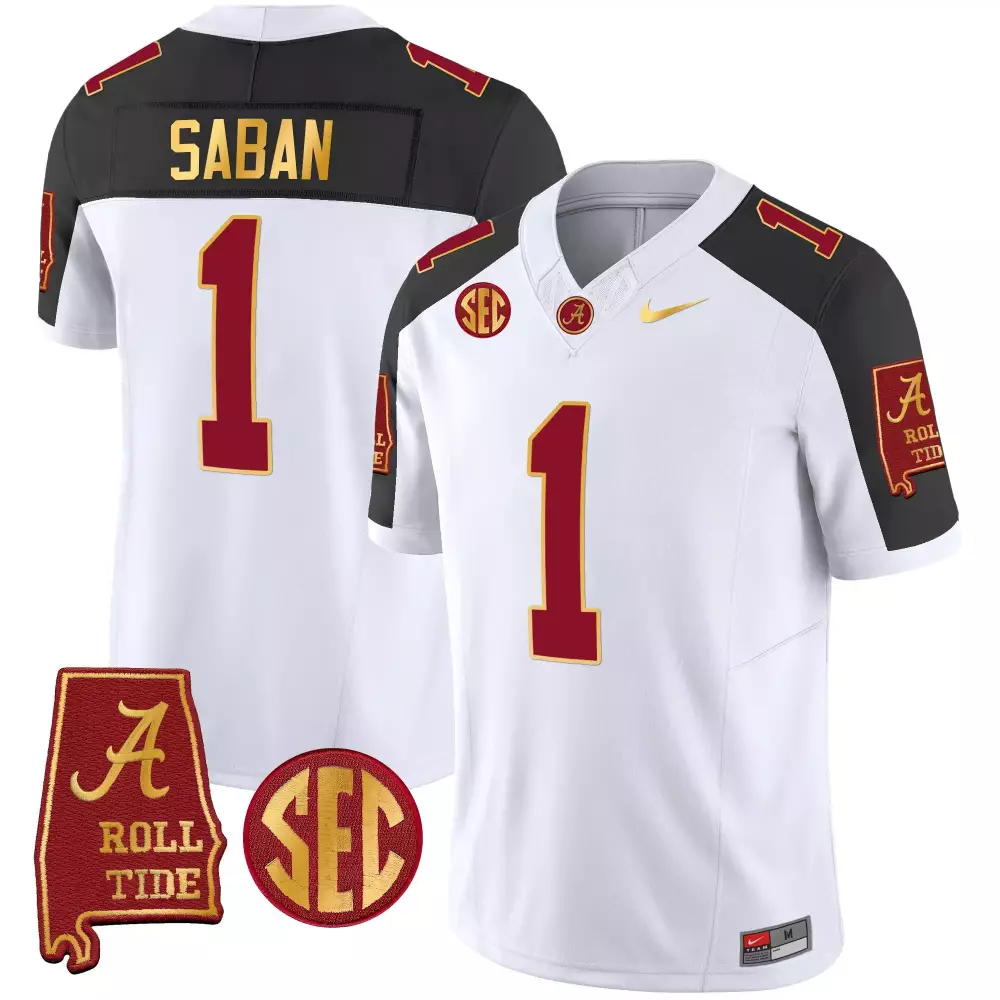 inverted men nick saban alabama crimson tide 7 champions vapor limited jersey all stitched