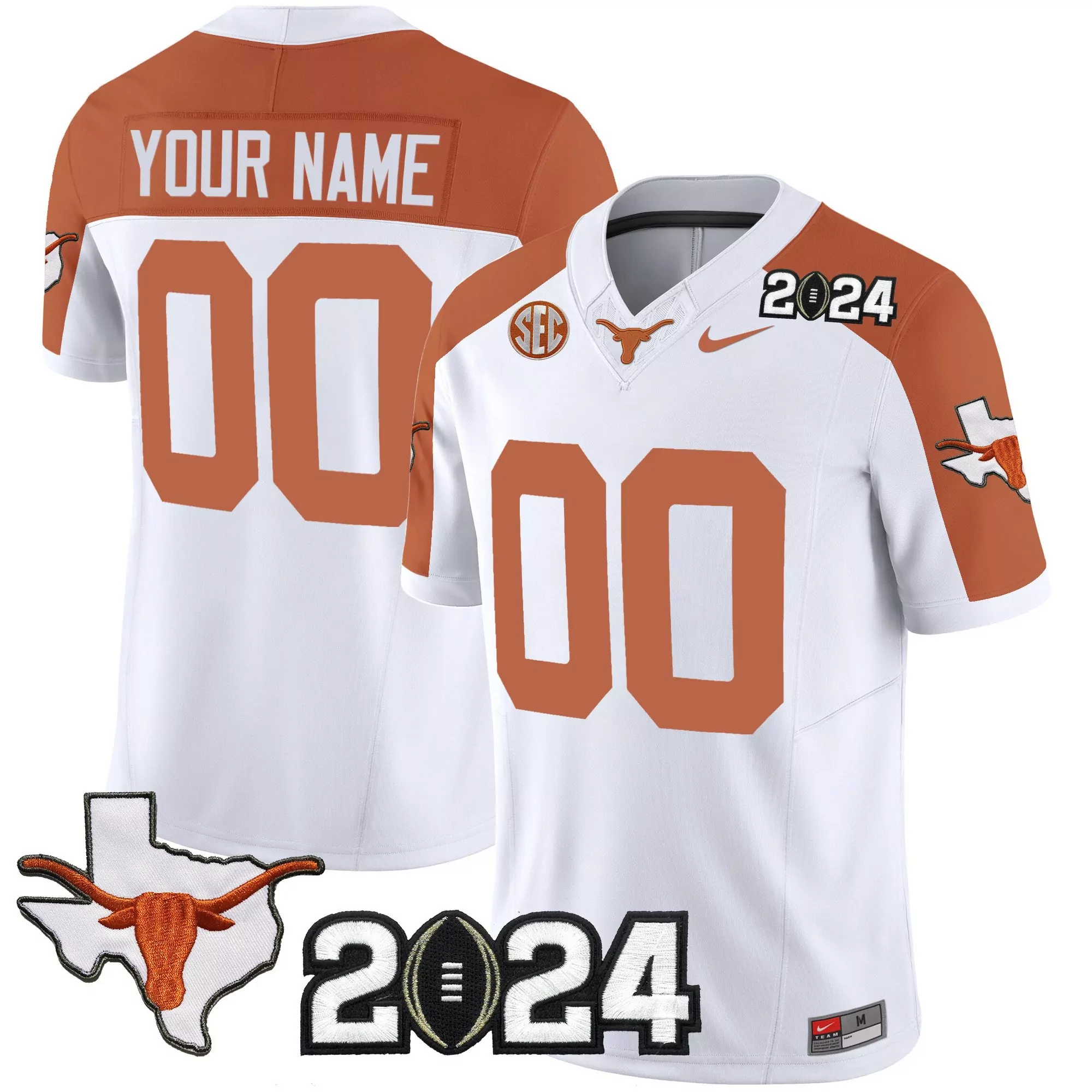 green youth texas longhorns mexico vapor custom jersey all stitched