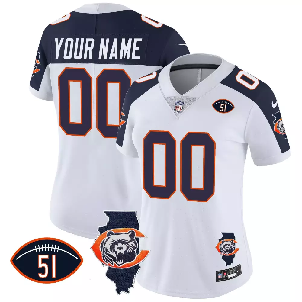 Inverted Men Chicago Bears Throwback Vapor Custom Jersey | All Stitched | Fan Gear for Men