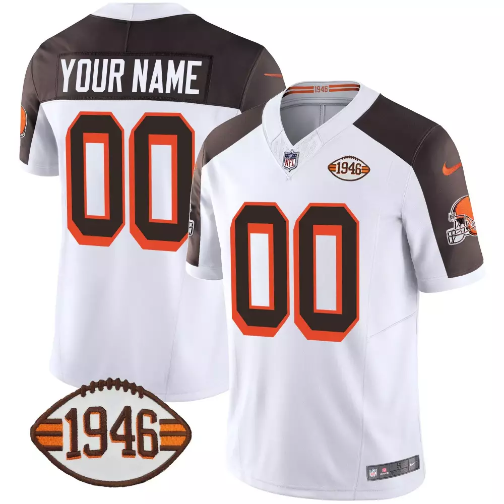 Inverted Women's Custom Jersey | Cleveland Browns 1946 75th Anniversary Patch | All Stitched Fan Gear | For Men, Women & Youth