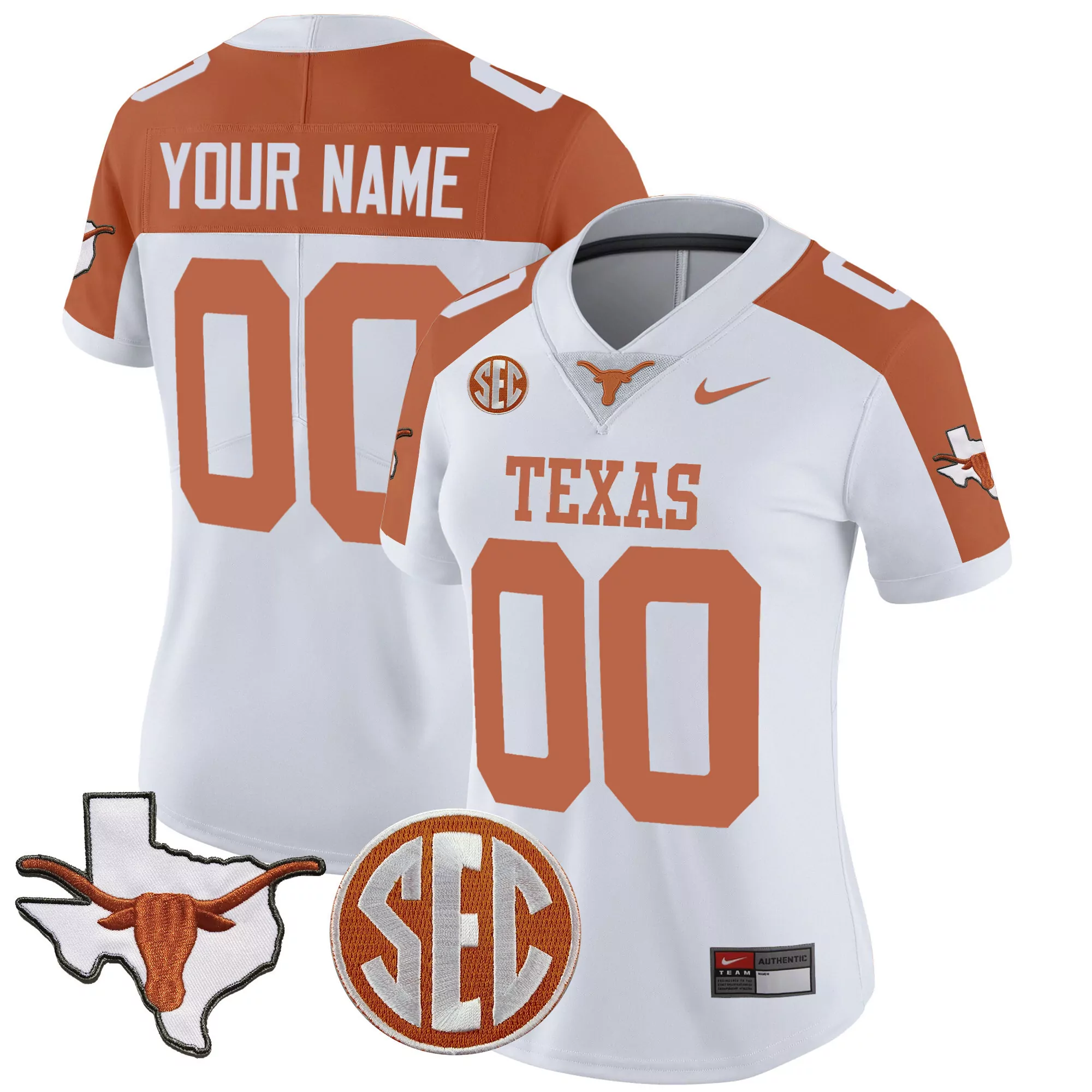 inverted men texas longhorns vapor limited custom jersey all stitched
