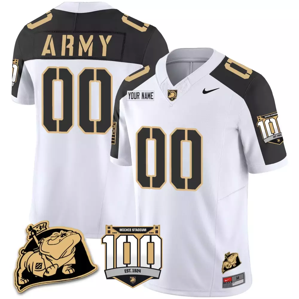 gold youth army black knights 100th anniversary patch vapor custom jersey v2 all stitched