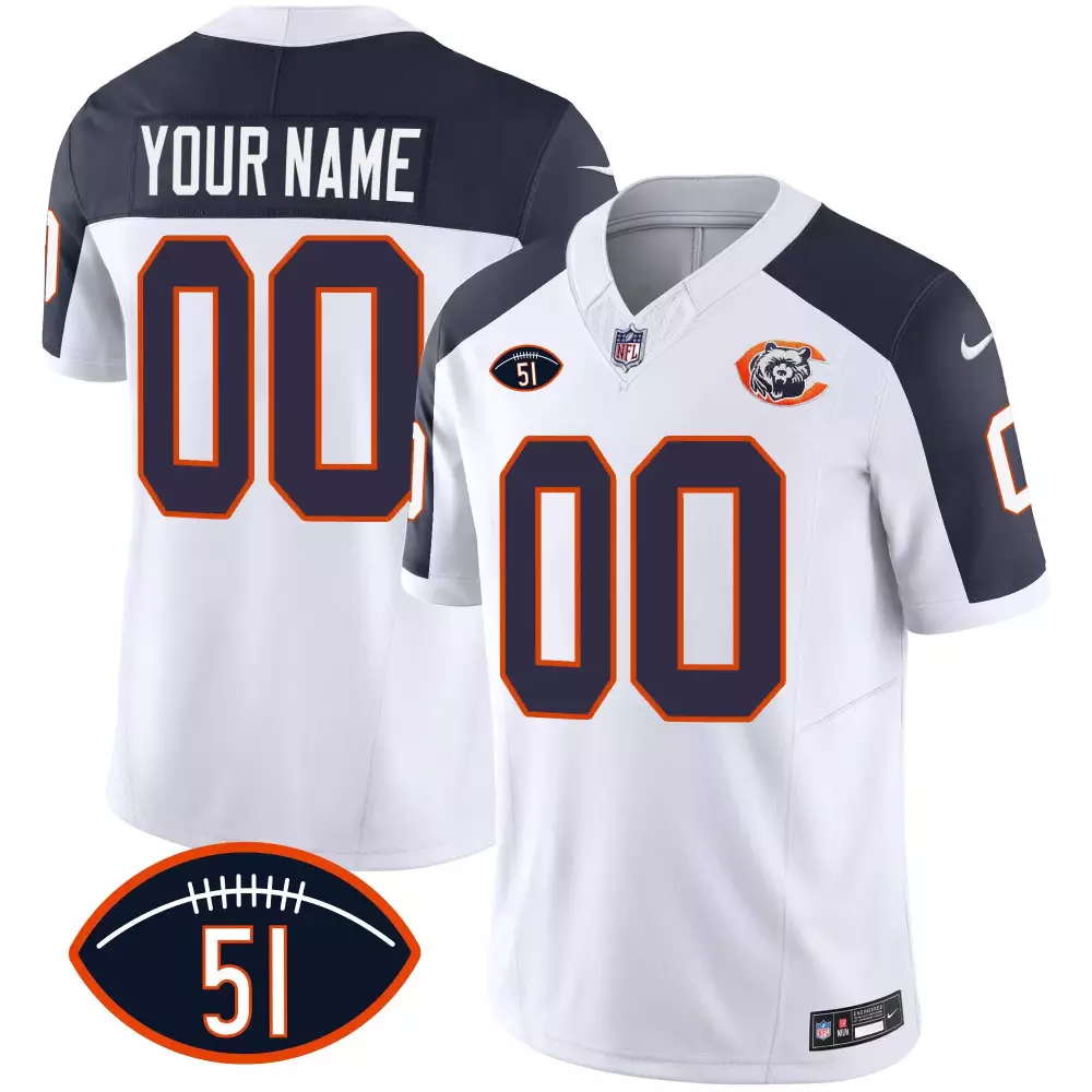 Inverted Men Chicago Bears Throwback Vapor Custom Jersey | All Stitched | Fan Gear for Men