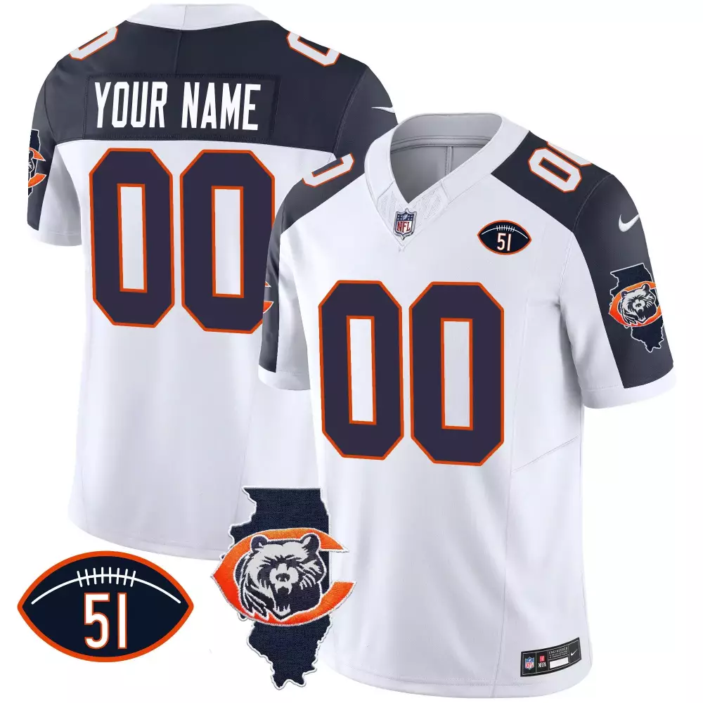 Inverted Men Chicago Bears Throwback Vapor Custom Jersey | All Stitched | Fan Gear for Men