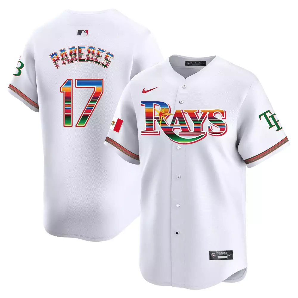isaac paredes white mens tampa bay rays mexico vapor premier limited jersey all stitched