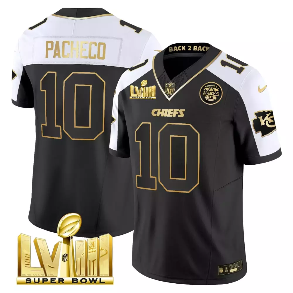 isiah pacheco alternate mens kansas city chiefs super bowl lviii back 2 back gold patch vapor jersey v5 all stitched