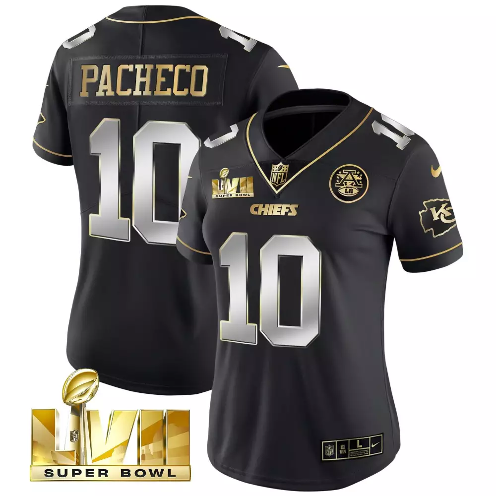 isiah pacheco black limited womens kansas city chiefs super bowl lviii patch vapor jersey v4 all stitched