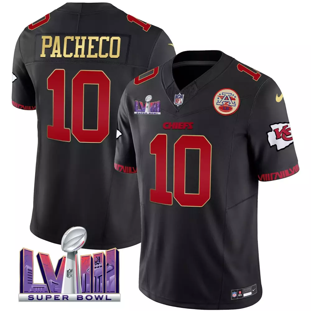 isiah pacheco gold trim mens kansas city chiefs super bowl lviii pattern gold vapor jersey v2 all stitched