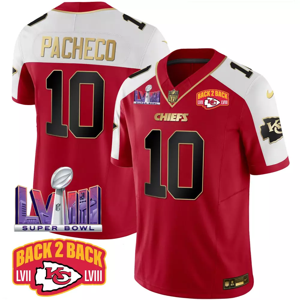 isiah pacheco red alternate mens kansas city chiefs super bowl lviii back 2 back patch vapor jersey all stitched