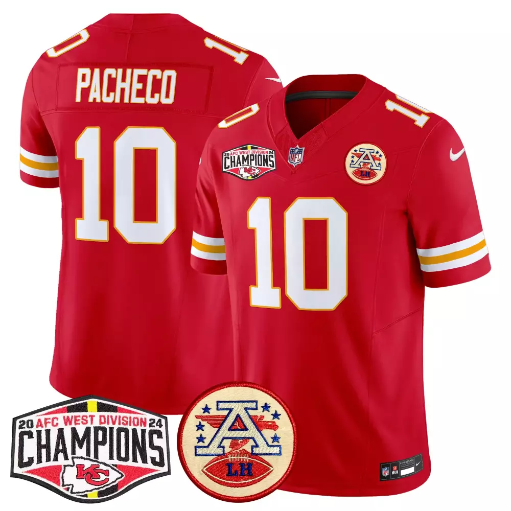 isiah pacheco red green mens kansas city chiefs 2024 christmas vapor limited jersey printed