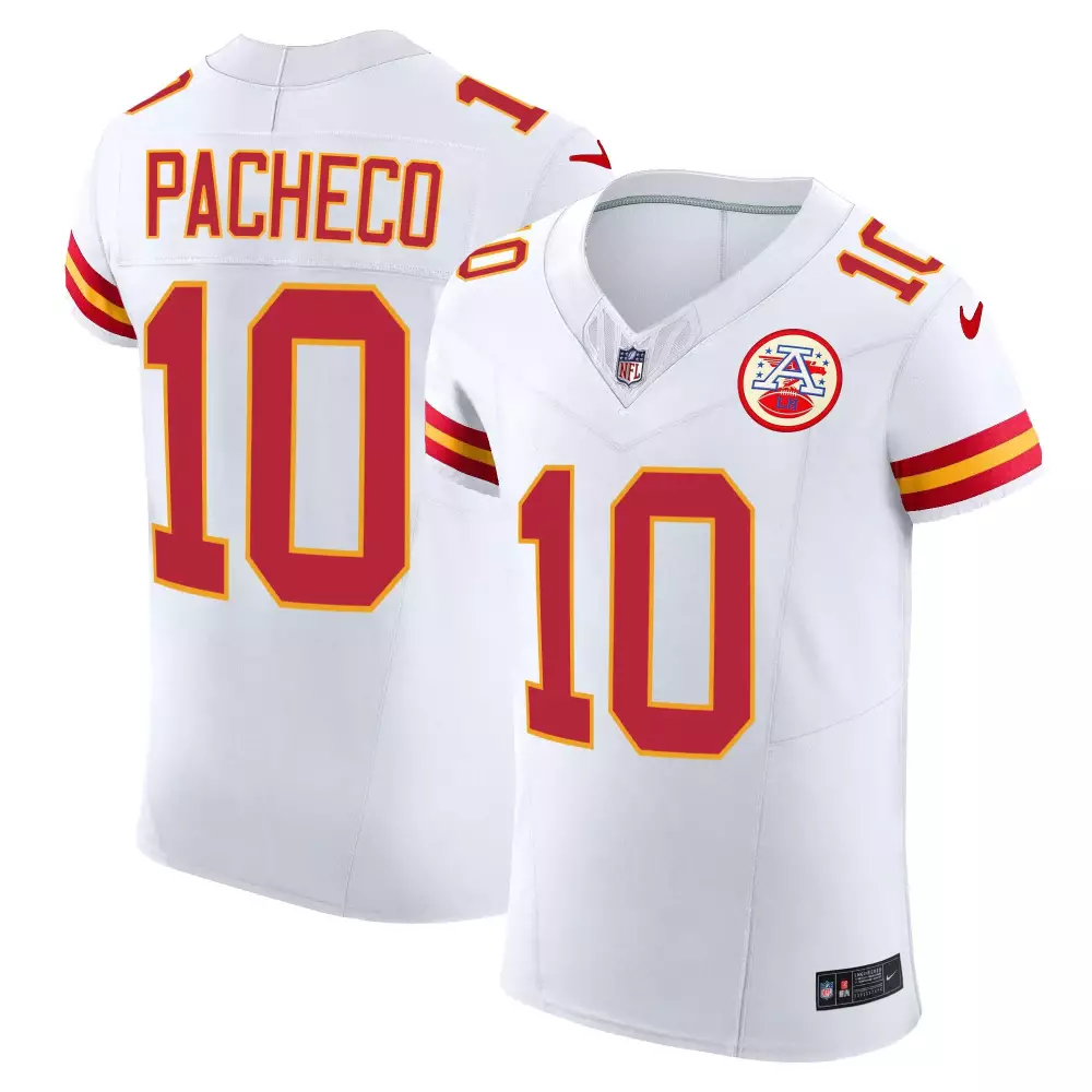 isiah pacheco white mens kansas city chiefs super bowl lviii pattern gold vapor jersey v2 all stitched