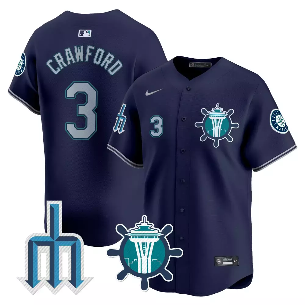 j p crawford cream mens seattle mariners trident patch vapor premier limited jersey all stitched