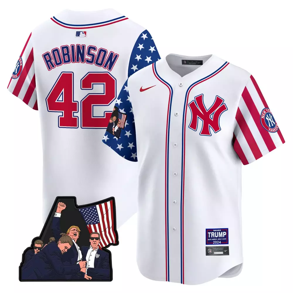 Jackie Robinson Yankees Make America Great Again Jersey | White Vapor Premier Limited Edition | For Men, Women & Youth