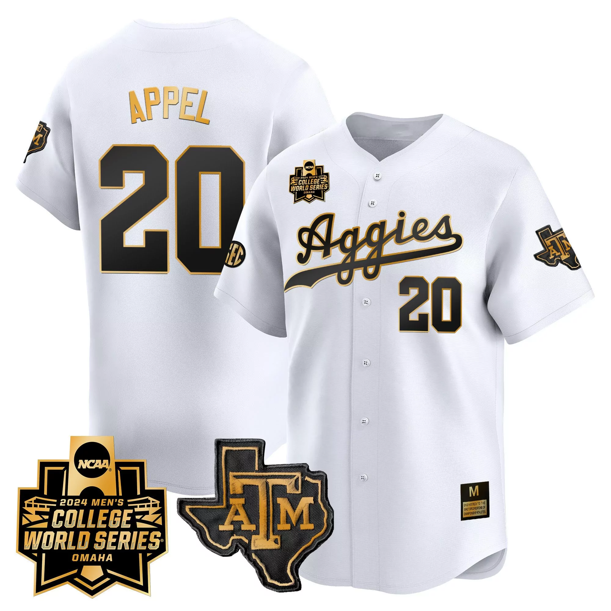 jackson appel maroon pinstripe womens texas am aggies 2024 college world series vapor premier limited jersey all stitche