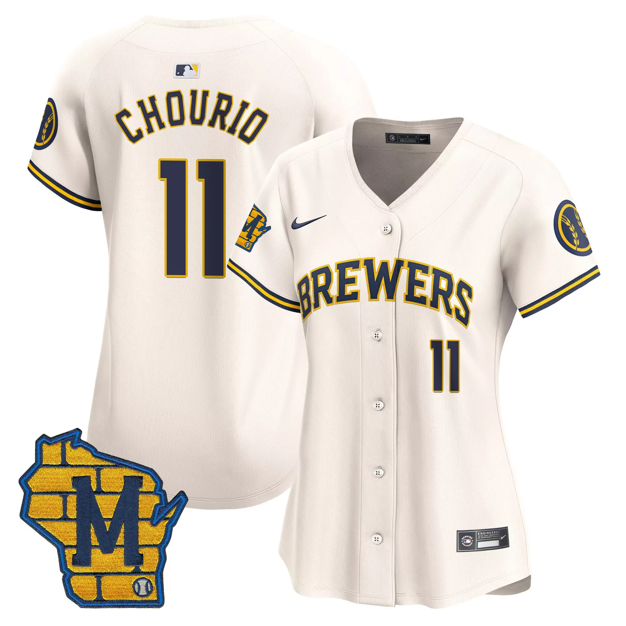 jackson chourio cream mens milwaukee brewers armed forces day vapor premier limited jersey all stitched
