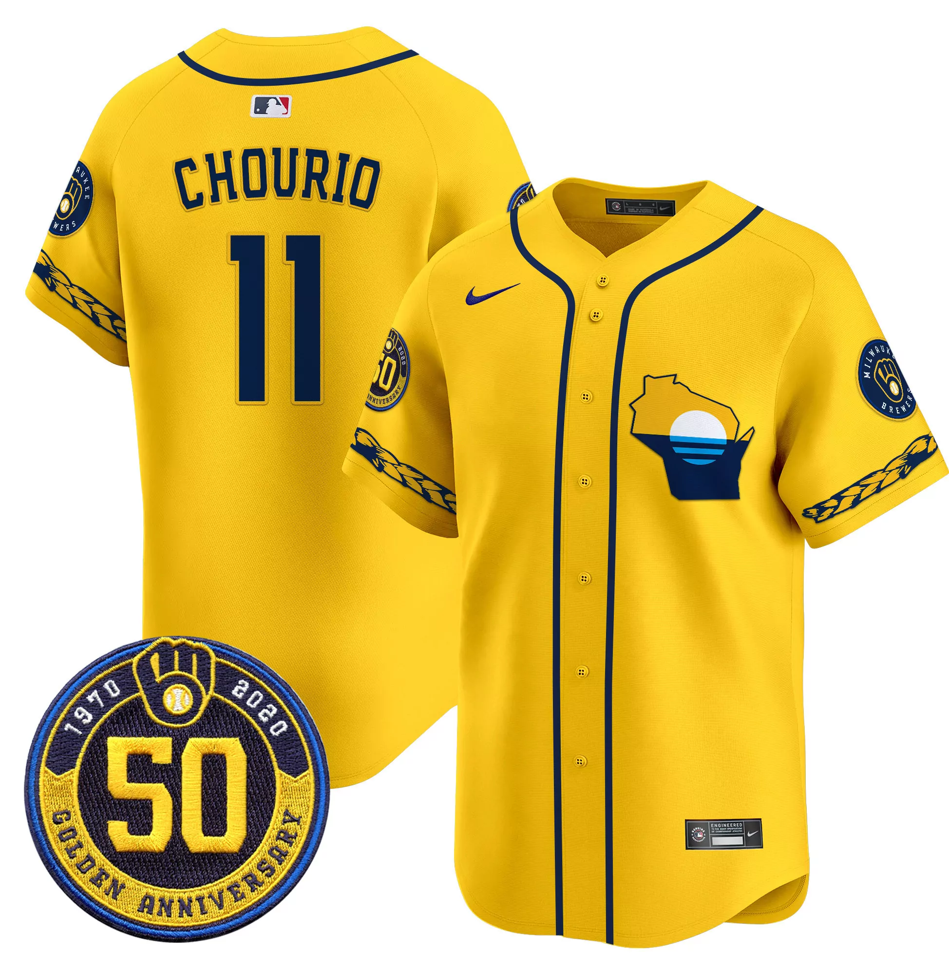 jackson chourio cream mens milwaukee brewers armed forces day vapor premier limited jersey all stitched