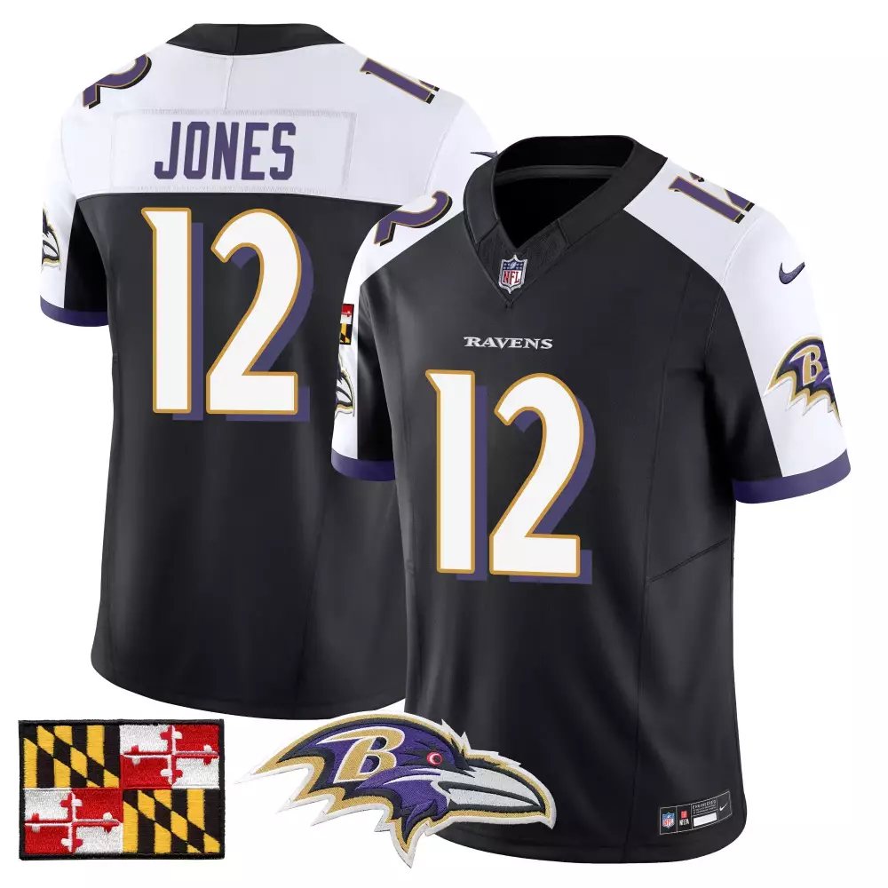 Jacoby Jones Black Alternate Ravens Jersey | 2024 Maryland Flag | Vapor Limited Edition for Men, Women & Youth