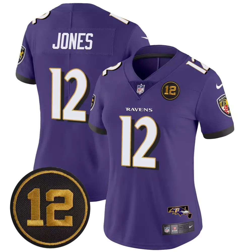 Jacoby Jones Purple Women's Ravens Jacoby Jones Patch Jersey | Vapor Limited Edition | Fan Gear for Game Day | For Men, Women & Youth
