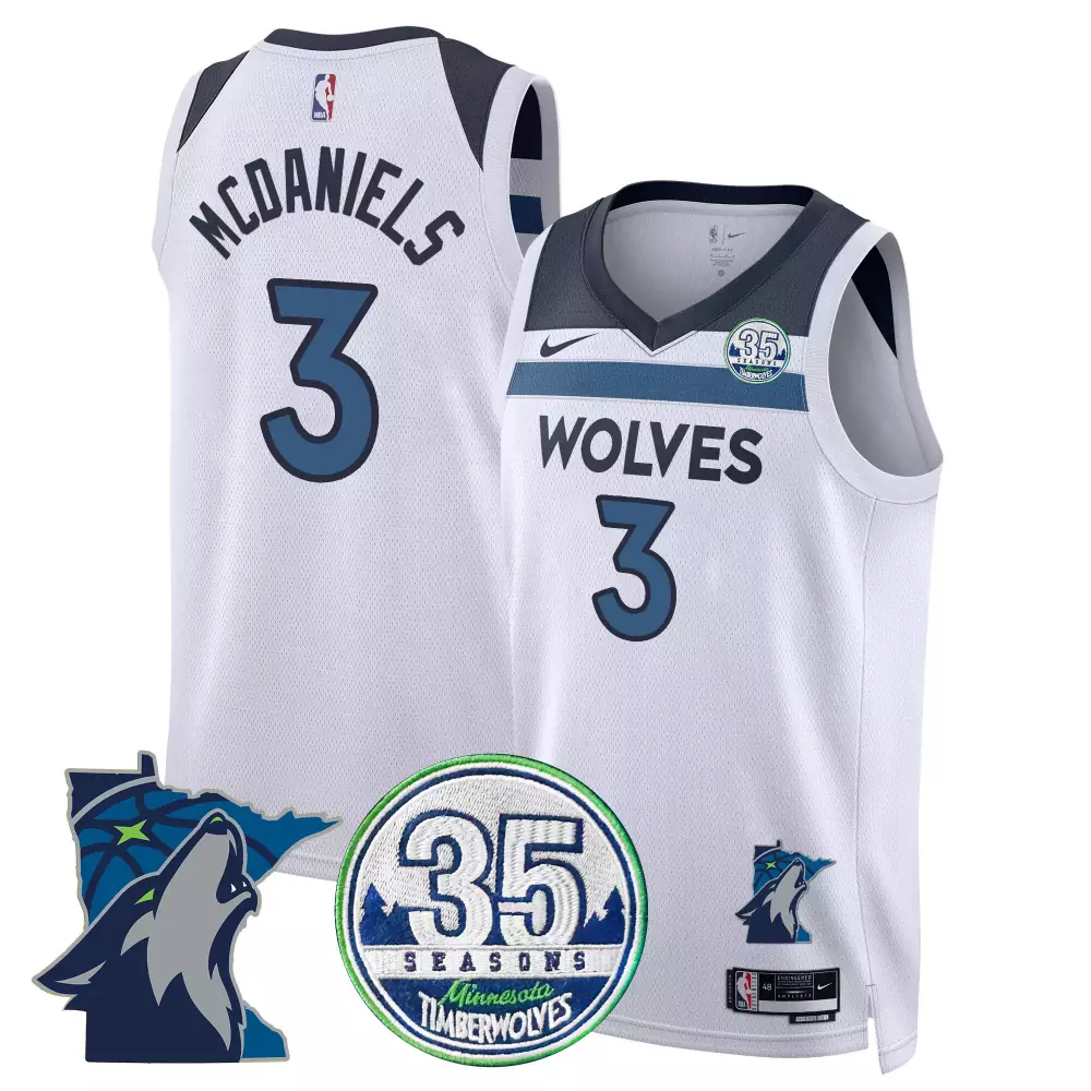 jaden mcdaniels association mens minnesota timberwolves 35th season minnesota patch swingman jersey all stitched