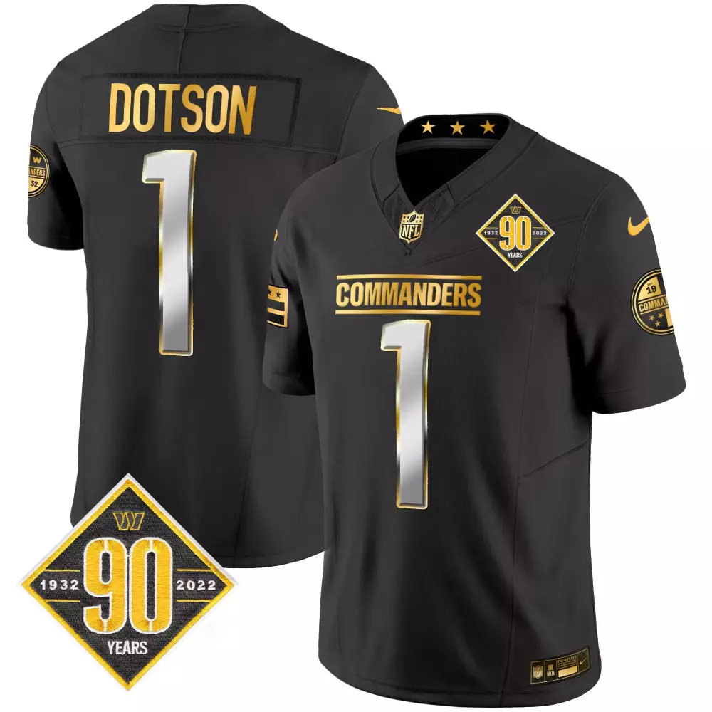 Jahan Dotson Black Alternate Jersey with DC Map Patch | Stitched Fan Gear for Men, Women & Youth