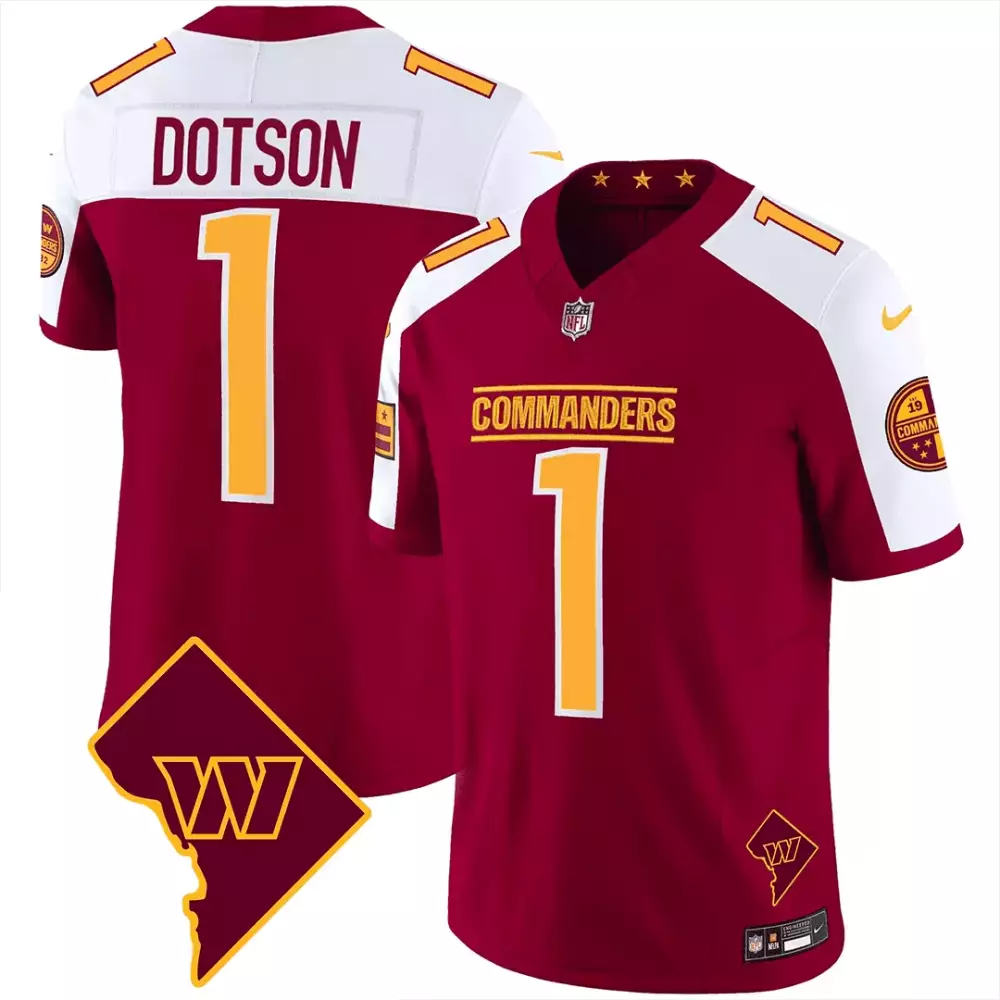 Jahan Dotson Washington Commanders Burgundy Alternate Jersey | Stitched DC Map Patch Edition | Fan Gear for Men, Women & Youth