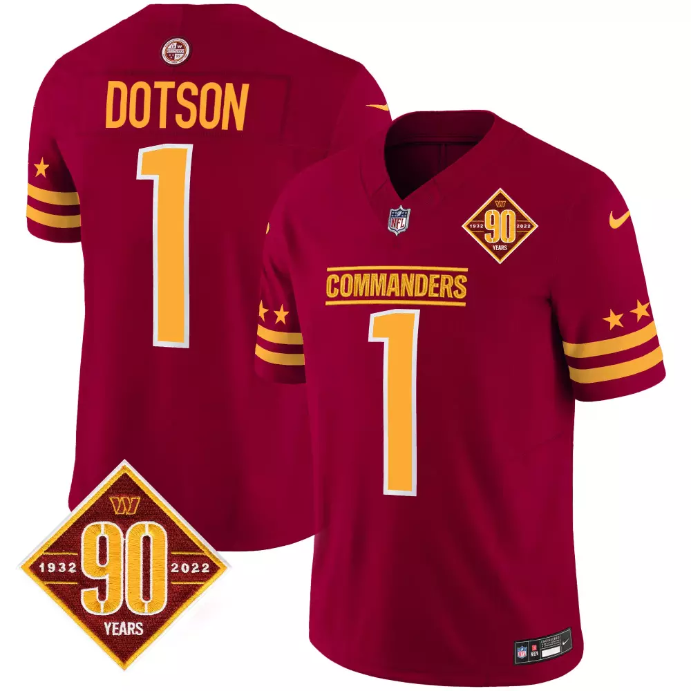 Jahan Dotson Washington Commanders Burgundy Men's Limited Jersey | Stitched Vapor Edition | 90th Anniversary Fan Gear for Men, Women & Youth