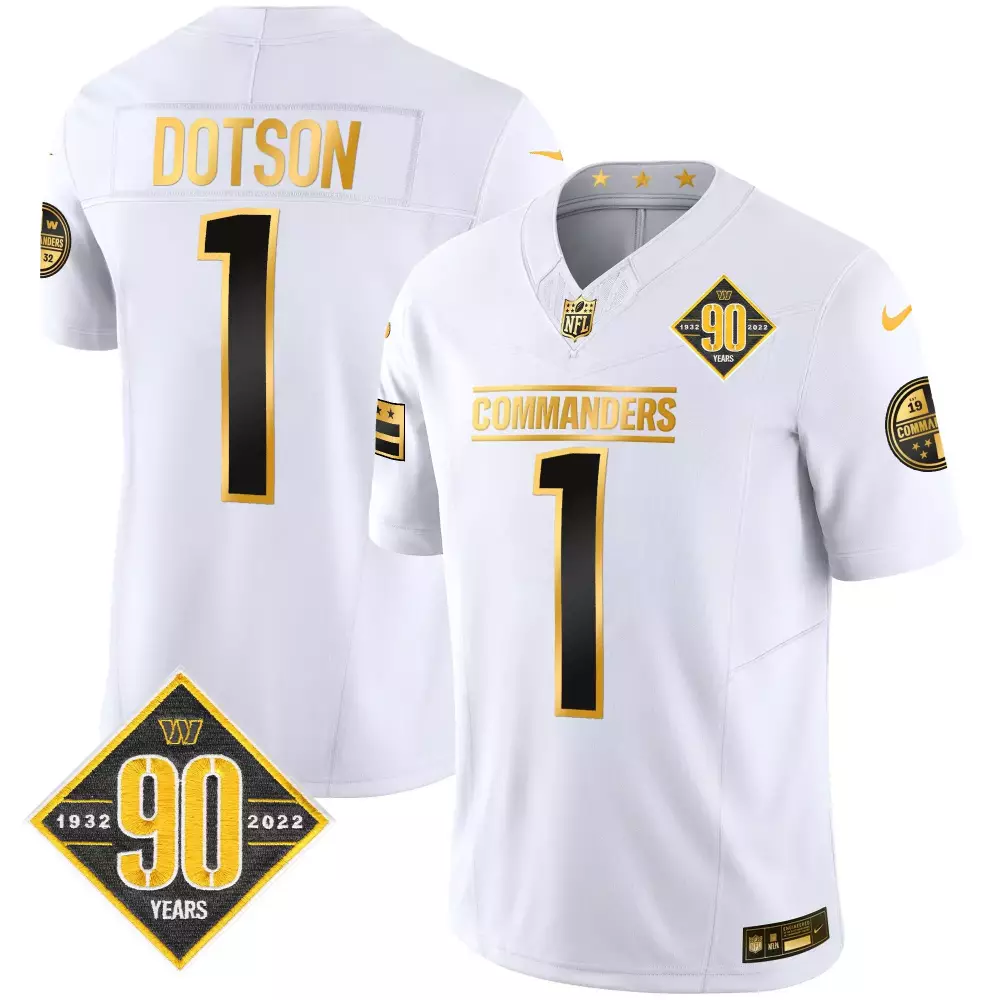 Darrell Green White Gold Commanders 90th Anniversary Jersey | Stitched Vapor Design | Limited Edition Fan Gear for Men, Women & Youth