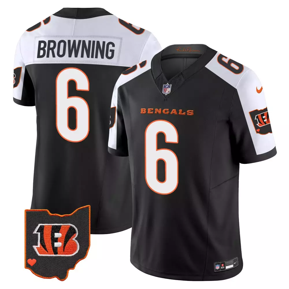 Browning Bengals Ohio Patch Vapor Limited Jersey | Men's Stitched | Gift Idea for Men