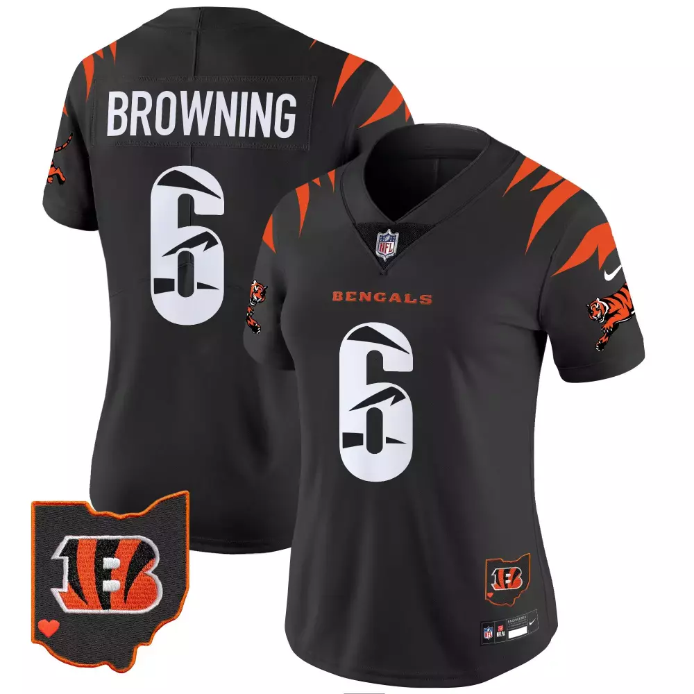 Jake Browning Black Women's Cincinnati Bengals Special Vapor Limited Jersey | All Stitched Fan Gear | Perfect Gift for NFL Fans | For Men, Women & Youth