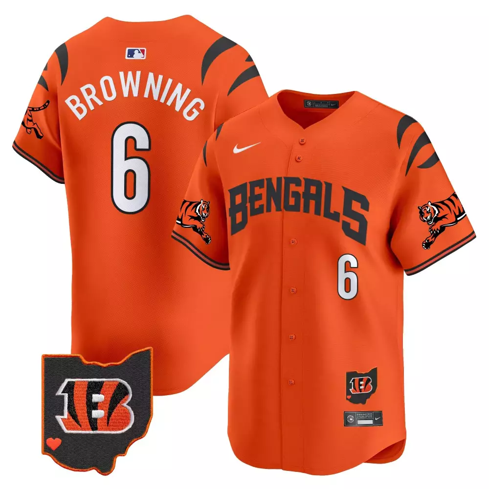 Jake Browning Orange Men's Cincinnati Bengals Vapor Premier Limited Jersey | All Stitched Fan Gear | For Game Day | For Men, Women & Youth