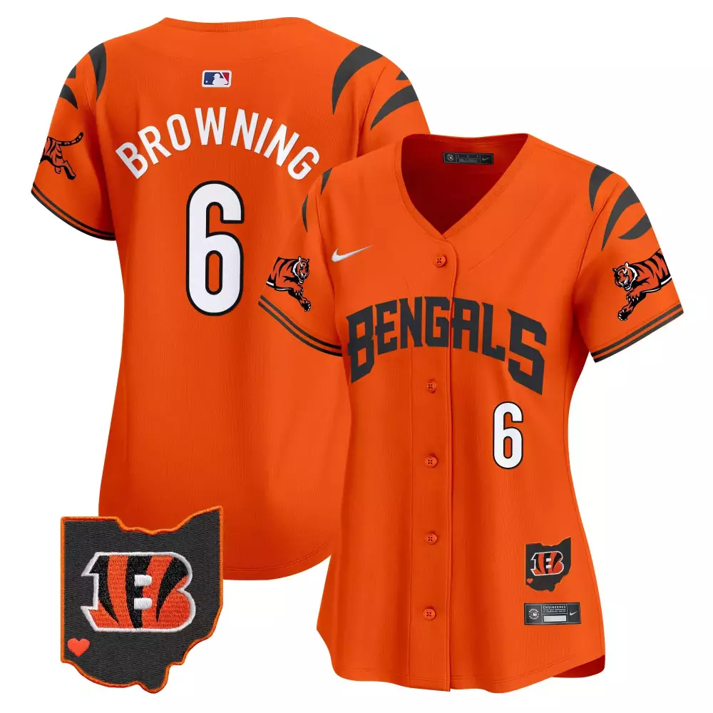 Jake Browning Orange Women's Cincinnati Bengals Vapor Premier Limited Jersey | All Stitched Fan Gear | For Men, Women & Youth