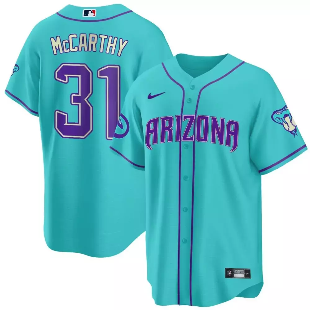 jake mccarthy cool arizona mens 2024 arizona diamondbacks teal purple jersey all stitched