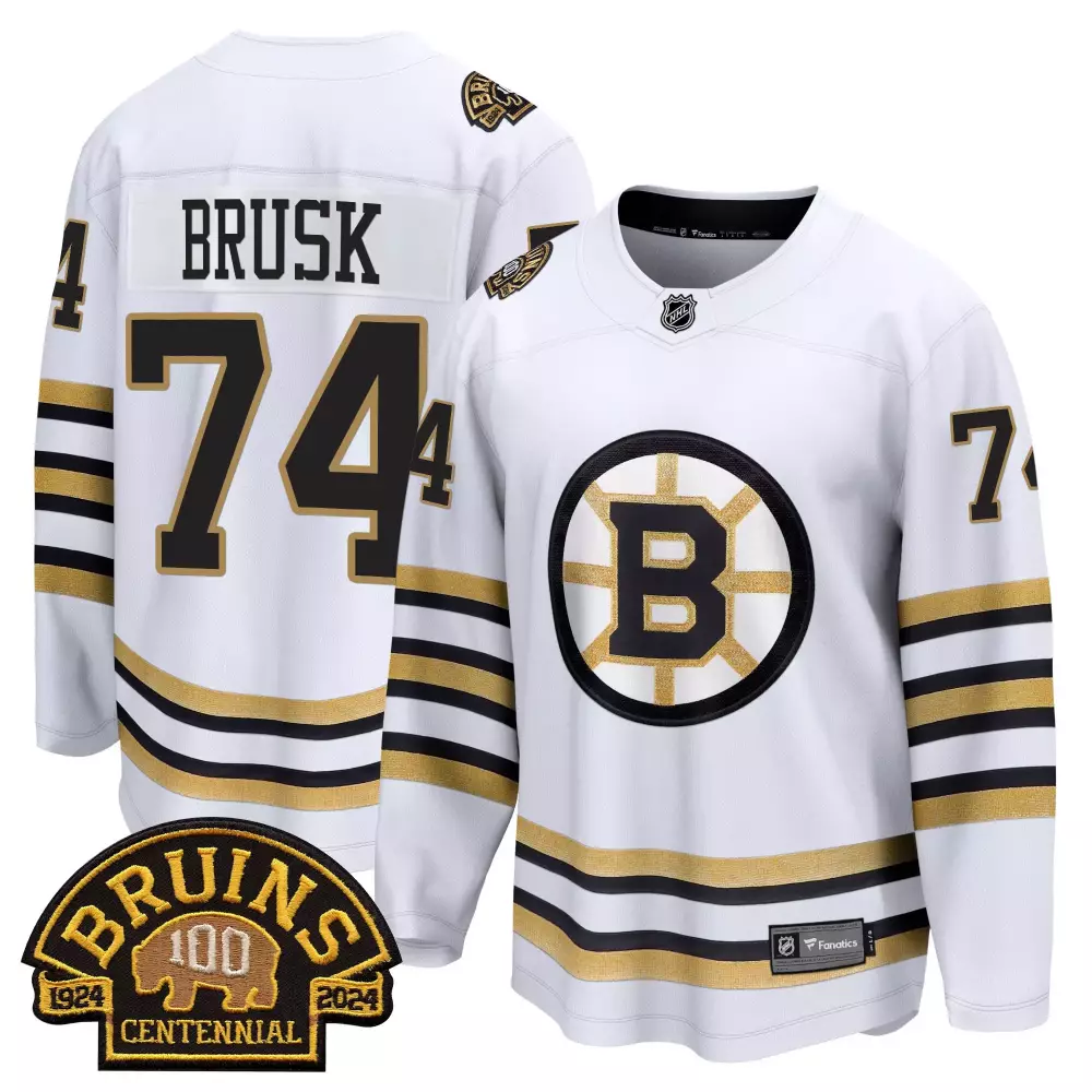 jakede brusk white mens boston bruins 100 bb centennial patch breakaway jersey all stitched