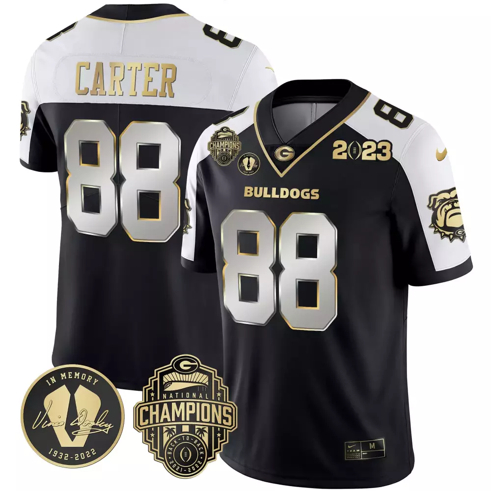 Jalen Carter 2023 Georgia Bulldogs Alternate Jersey | Limited Edition Gold with Vince Dooley Patch | Stitched Fan Gear | For Men, Women & Youth