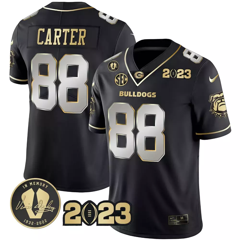 Jalen Carter 2023 Georgia Bulldogs Black Limited Jersey | Champions White, Red & Gold | Stitched Fan Gear | For Men, Women & Youth