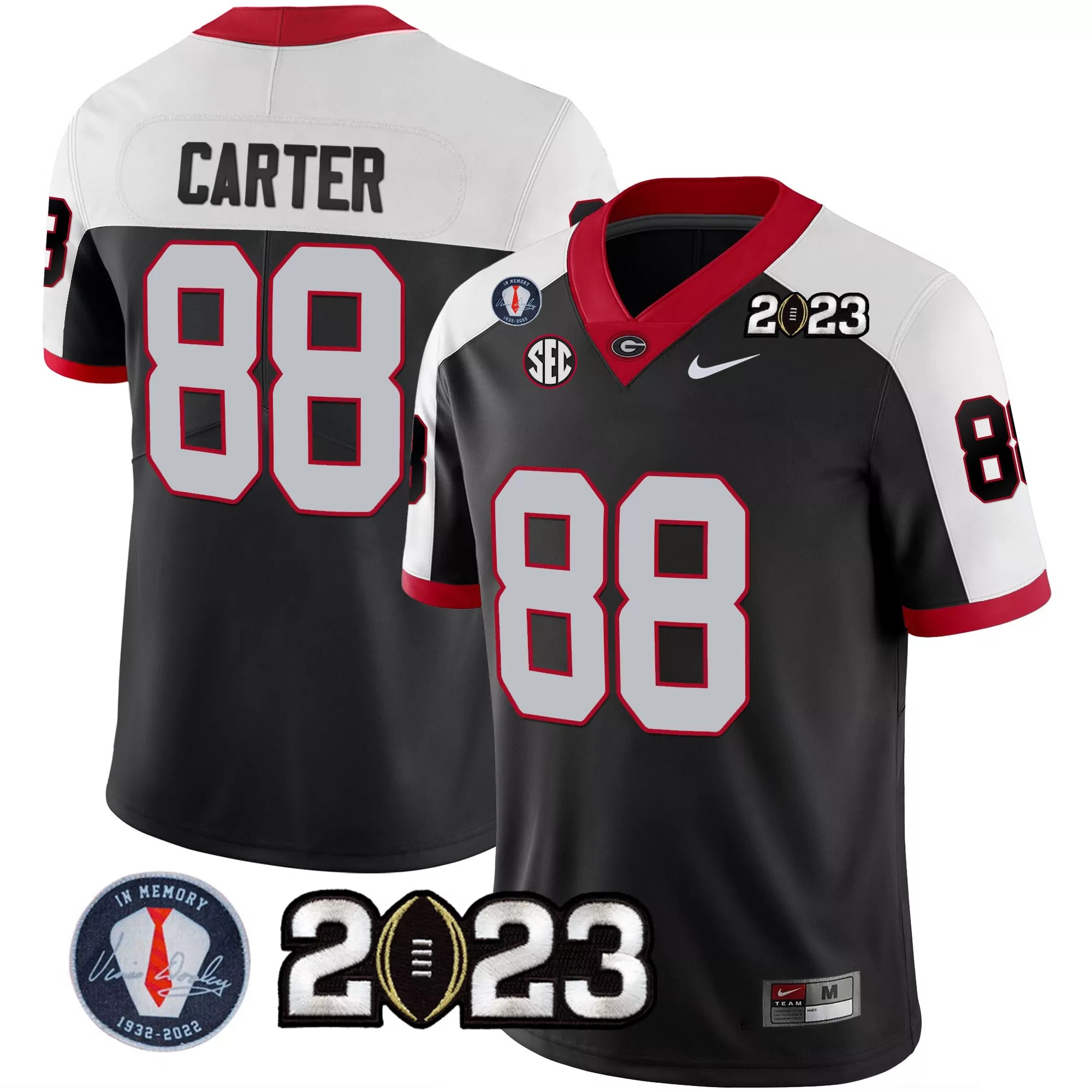 jalen carter black mens georgia bulldogs 2023 champions alternate jersey all stitched