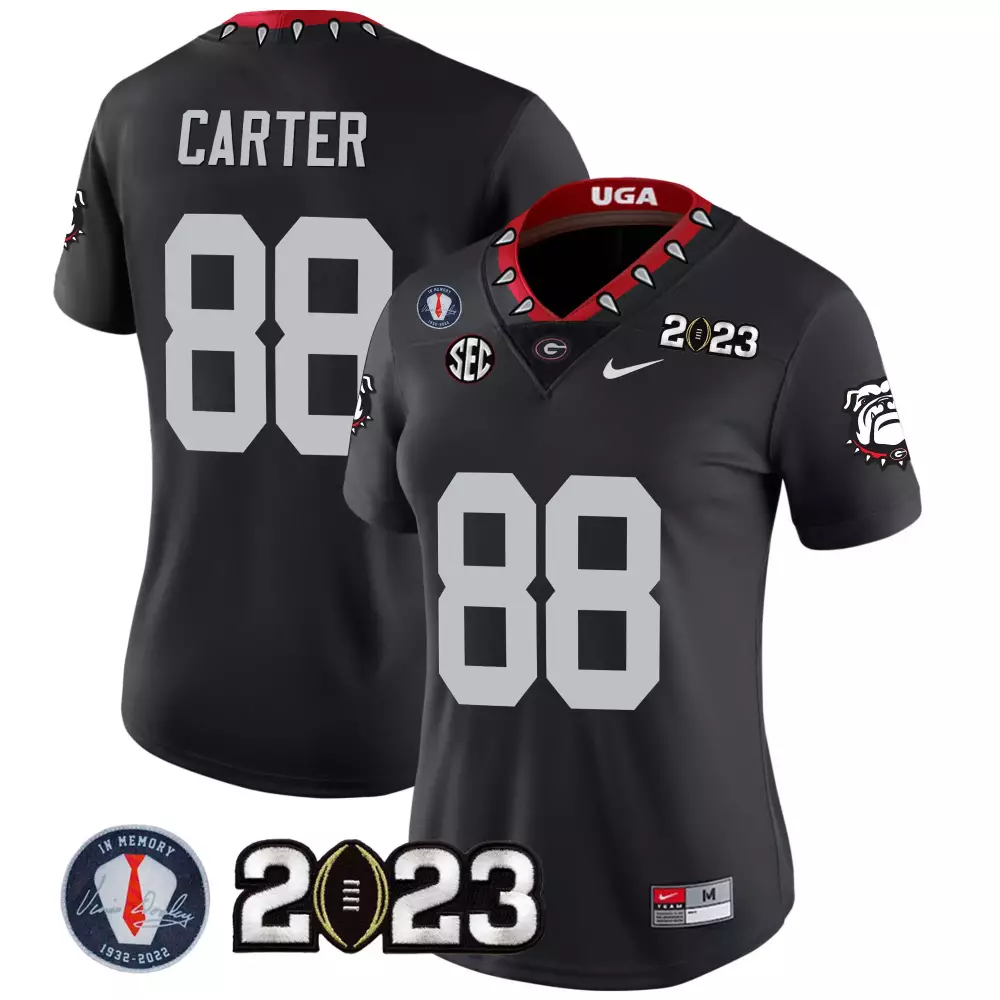 jalen carter black special mens georgia bulldogs 2023 color sleeves jersey all stitched