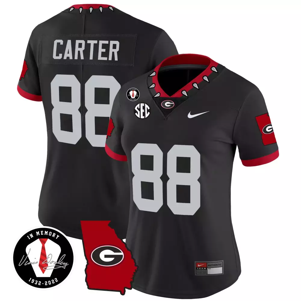jalen carter black special mens georgia bulldogs 2023 color sleeves jersey all stitched