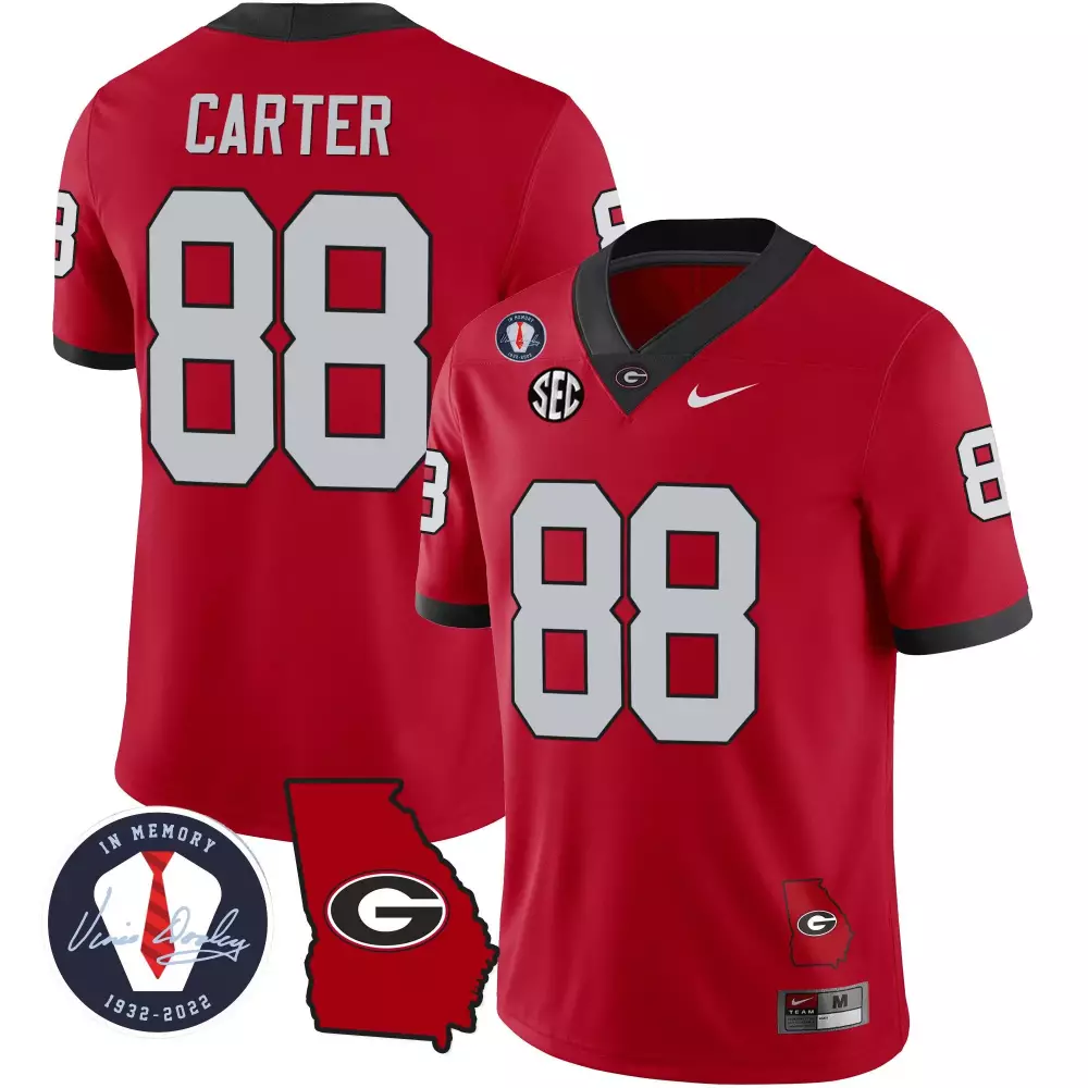 Jalen Carter 2023 Georgia Bulldogs Men's Red Vapor Jersey V2 | All Stitched | Limited Edition Fan Gear for Men