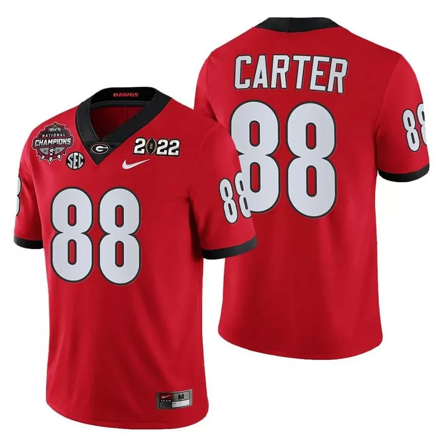 Jalen Carter 2023 Georgia Bulldogs Men's Red CFP National Champions Jersey | All Stitched | Fan Gear for Men