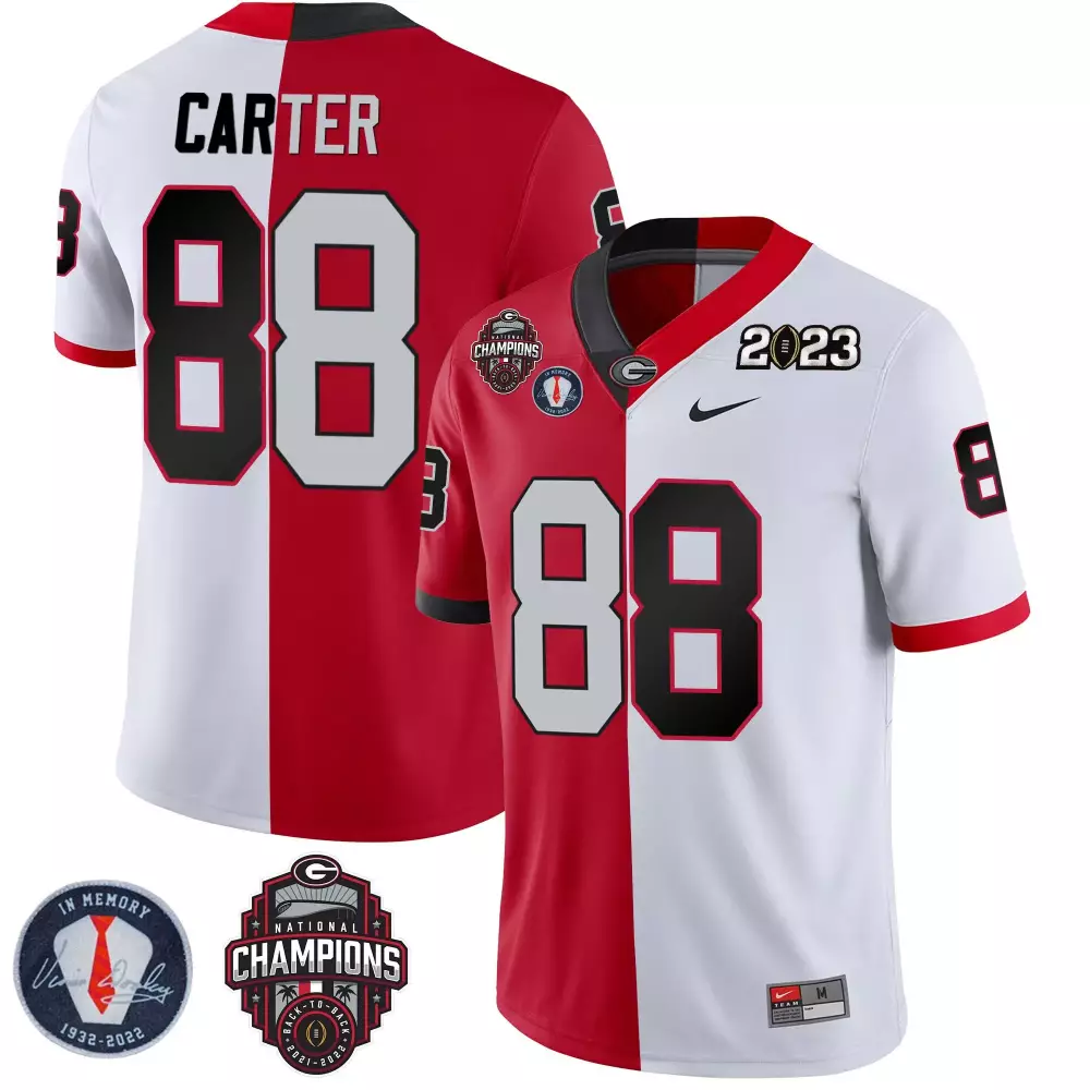 Jalen Carter Georgia Bulldogs 2023 White Jersey | Vince Dooley Patch | Stitched Champions Fan Gear for Men, Women & Youth
