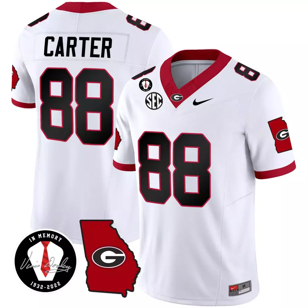 Jalen Carter Georgia Bulldogs 2023 White Women's Champions Jersey | Stitched Design | Fan Gear for Women, Men & Youth