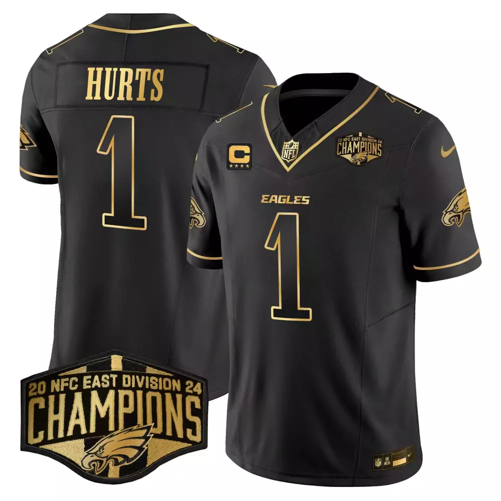 Hurts Eagles 2018 Black Stitched Jersey | Super Bowl LII Name Patch for Men, Women & Youth