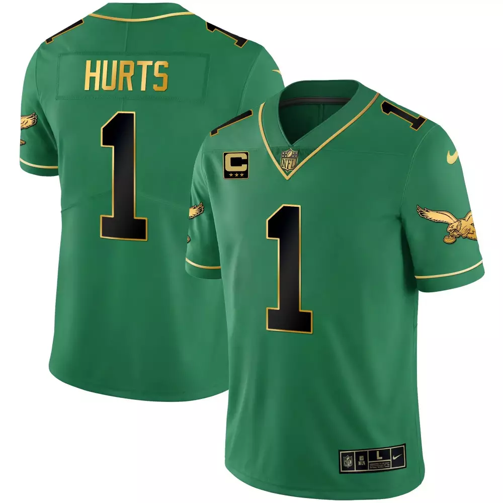jalen hurts black inverted mens philadelphia eagles alternate vapor black gold limited all stitched
