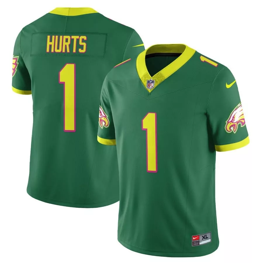 Jalen Hurts Philadelphia Eagles Green Gold Trim Youth Jersey | Super Bowl Patch Vapor Stitched | Limited Edition Fan Gear | For Men, Women & Youth