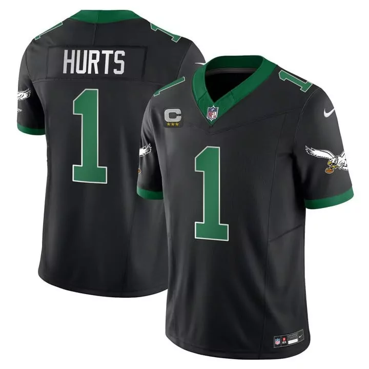jalen hurts kelly black mens philadelphia eagles throwback kelly vapor limited jersey v2 all stitched