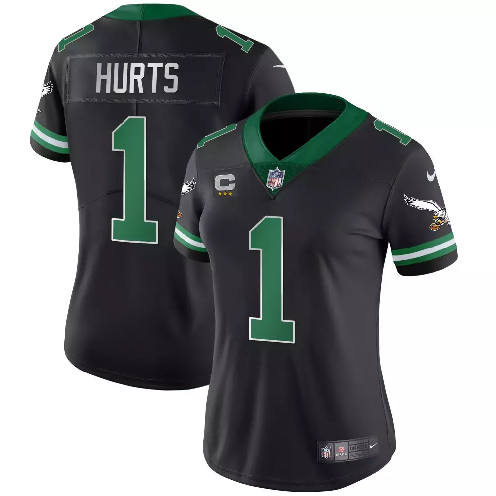 jalen hurts kelly black mens philadelphia eagles throwback kelly vapor limited jersey v2 all stitched