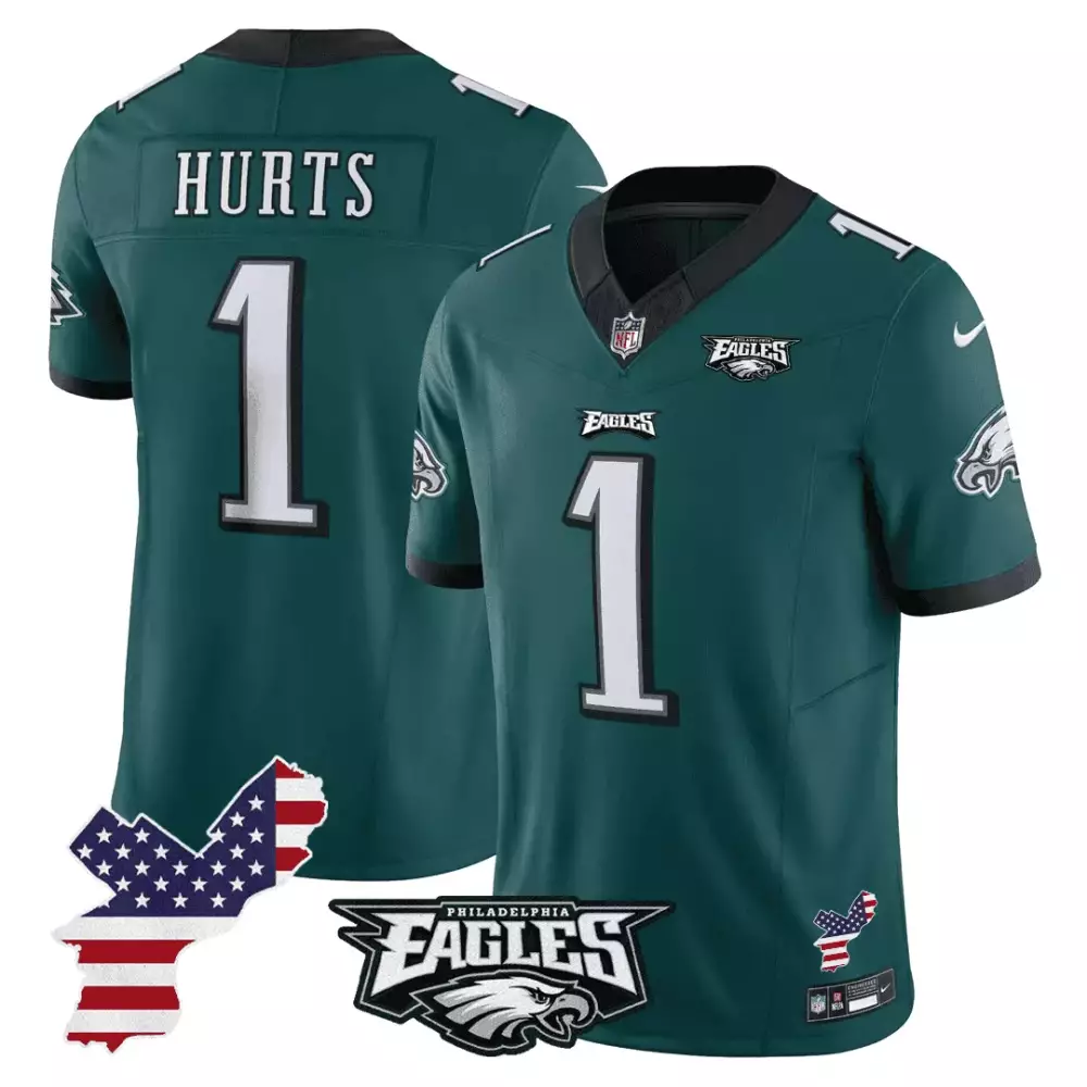 jalen hurts midnight green mens philadelphia eagles philadelphia patch jersey all stitched